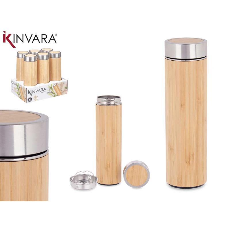 TERMO ACERO BAMBU 500 ML FILTRO