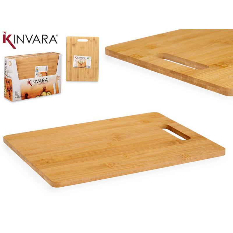 TABLA CORTAR BAMBU RECTANGULAR CON ASAS 38X28 CM