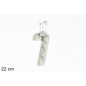 BASTON COLGANTE 22 CM BLANCO CON GLITTER PLATA
