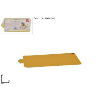 BANDEJA CARTON ORO 12 PZ 11X5 CM