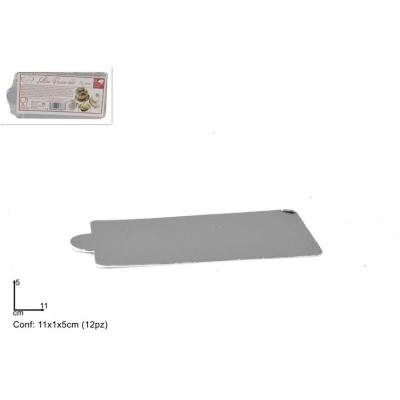 BANDEJA CARTON PLATA 12 PZ 11X5 CM