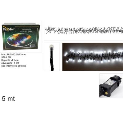 LUCES 570 PERLA LED BLANCO FRIO 5 MT 8 JUEGOS