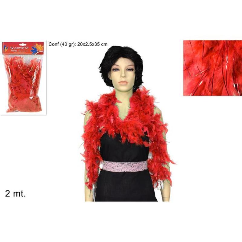 BUFANDA PLUMAS 40 G COL. ROJO