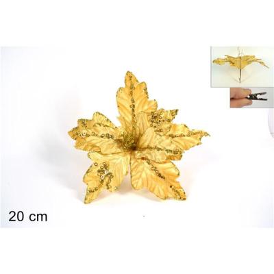 PINZA CON FLOR NAVIDAD ORO