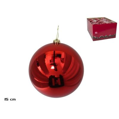 BOLA DE NAVIDAD BRILLO ROJO 15 CM