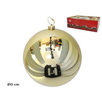BOLA DE NAVIDAD BRILLO ORO 20 CM.