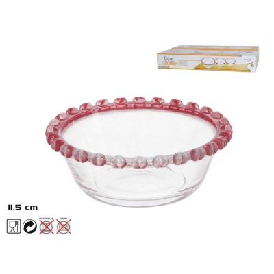 BOWL REDONDO CRISTAL CORAZON 11.5 CM. ROSA