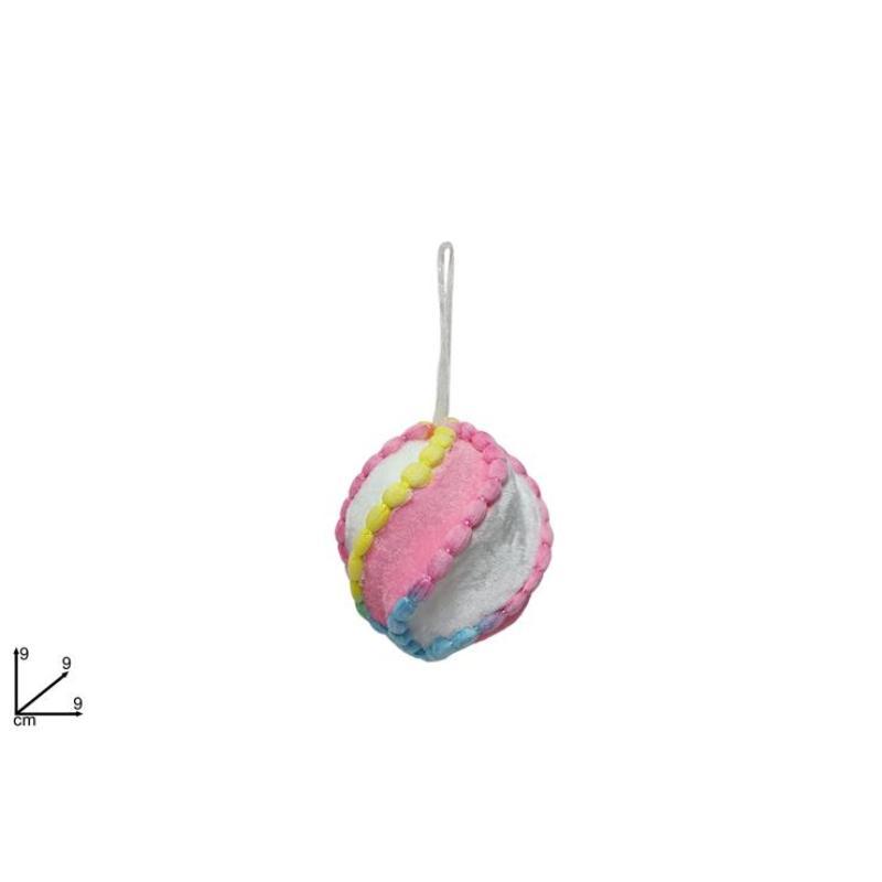 COLGANTE BOLA 3 CM TERCIOPELO C/CORDON ESPIRAL