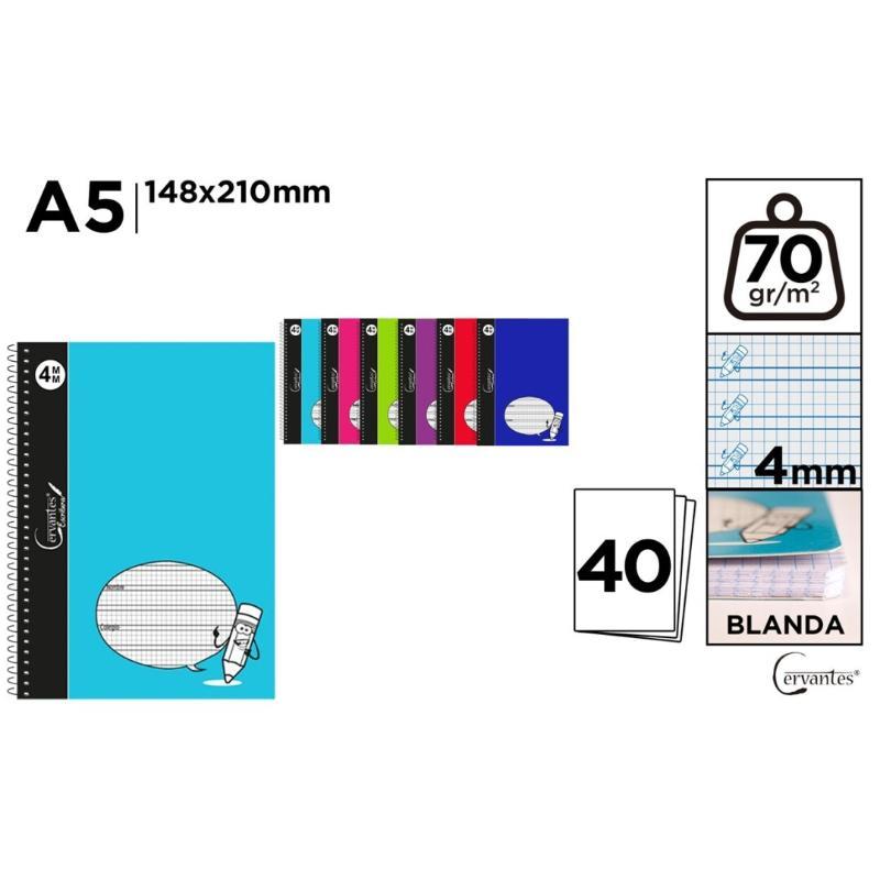 CUADERNO BASIC CUARTILLA 40 HOJAS 4 MM 70G/M