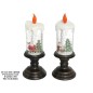 VELA DE AGUA 2 LEDS SANTA 9.5X24 CM 2 STD