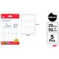 ETIQUETAS BLANCAS 20X50 MM 75 UDS