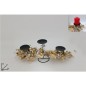 PORTAVELAS DE 3 HUECOS CON BOLAS Y DIAMANTES
