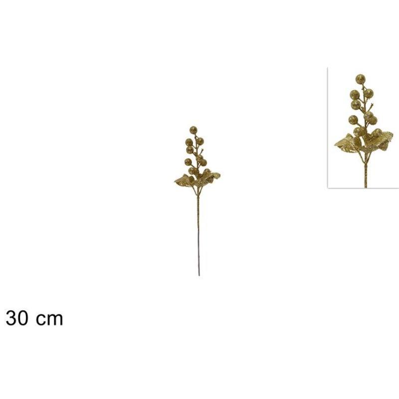 PINCHO BAYAS PURPURINA 30 CM ORO