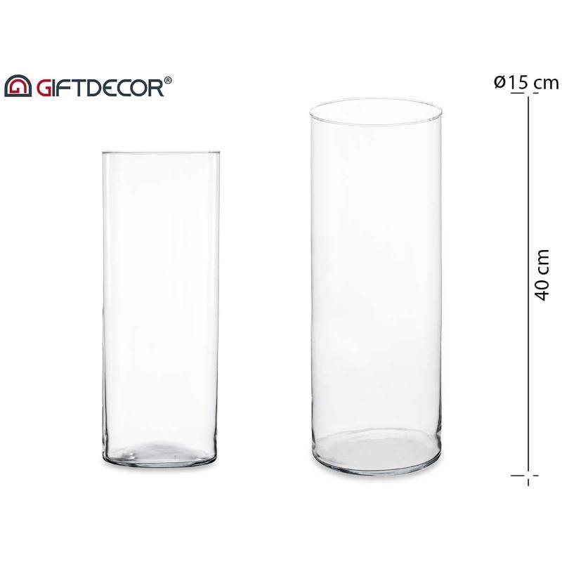 JARRON CRISTAL CILINDRO 15 CM DIAM  X 40 CM