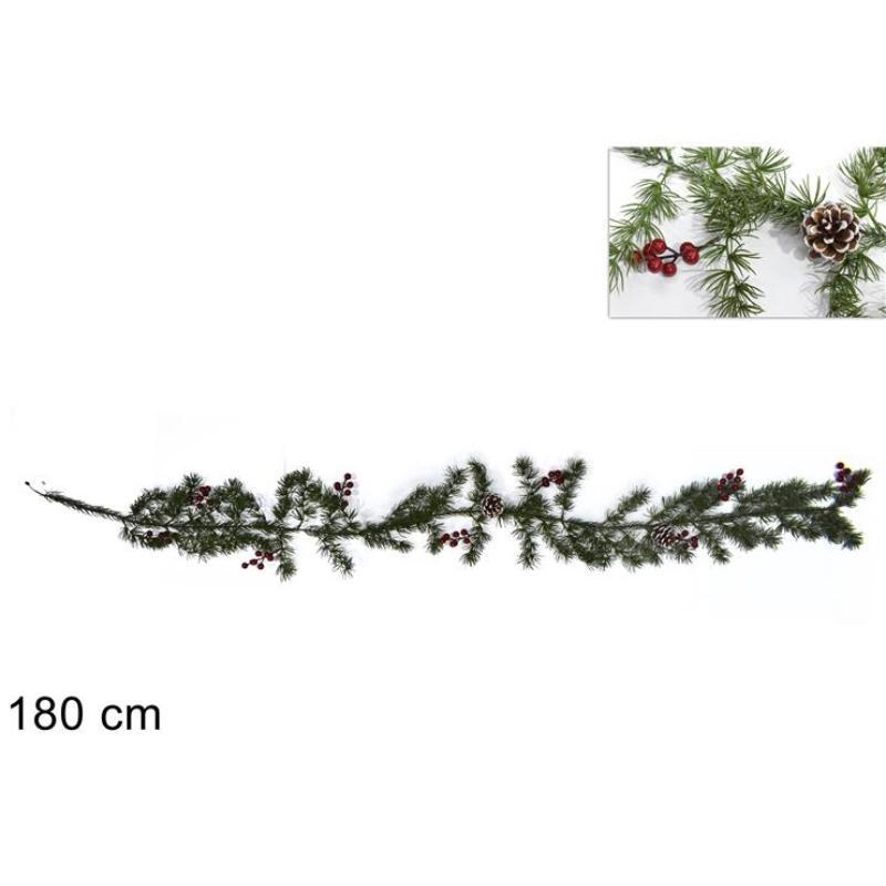 GUIRNALDA PVC CON BAYAS Y PIÑAS 180 CM