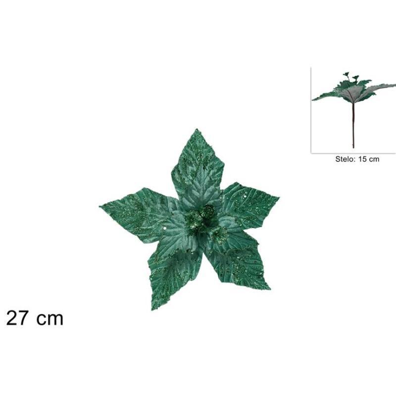 FLOR NAVIDAD GLITERADA TIFFANY 27 CM