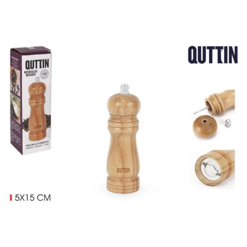 MOLINILLO PIMIENTA MADERA 15 CM QUTTIN
