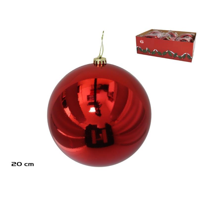 BOLA DE NAVIDAD BRILLO ROJO 20 CM