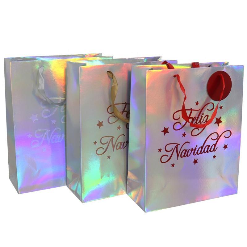 BOLSA REGALO FELIZ NAVIDAD 3 STD 42X30X12 CM