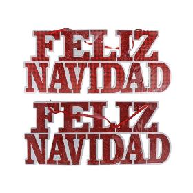 CARTEL COLGANTE FELIZ NAVIDAD 43.5X18.5 CM 2 STD
