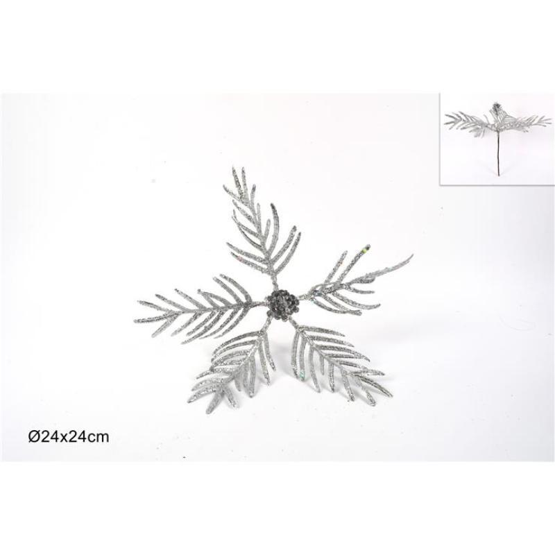 PIN RAMAS GLITERADAS PLATA