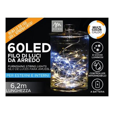 LUCES 60 LED BICOLOR BLANCO CALIDO Y FRIO CON 8 JUEGOS