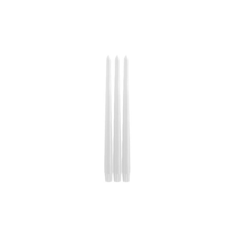 VELA CANDELABRO LISA CONICA BLANCA 2.2X30 CM