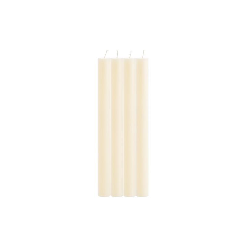 SET 4 VELAS DE CANDELABRO RUSTICA MARFIL 2.2X24.5 CM