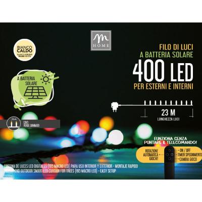 FILO 400 LUCES LED DE BATERIA SOLAR BLANCO