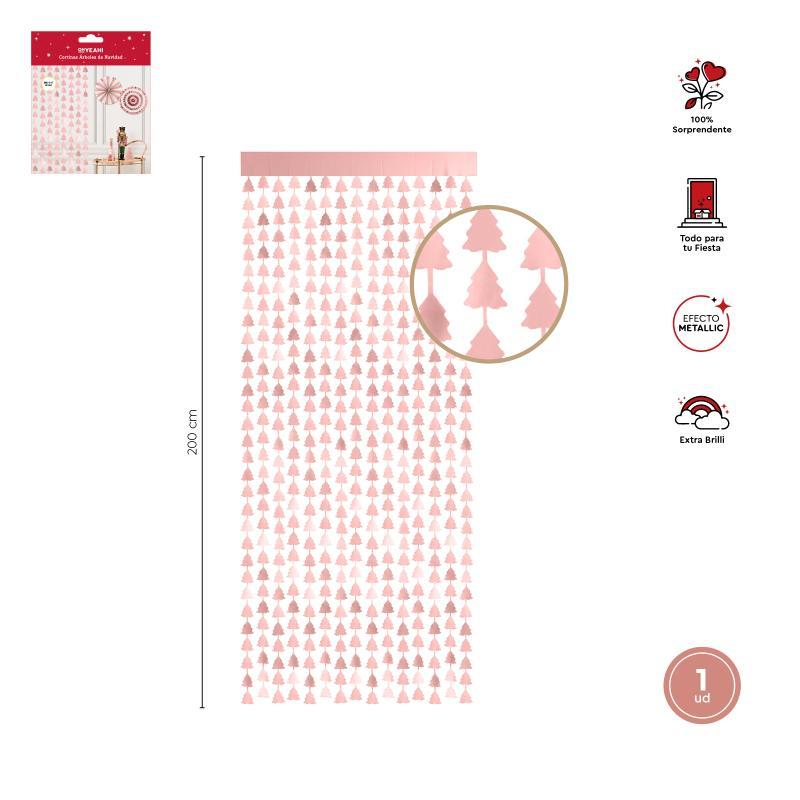 CORTINA DECOR. FORMA ARBOL ROSE GOLD 1X2 M FOIL