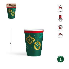 VASOS CARTON TRADICIONAL XMAS 270 CC 6 UD