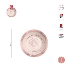 BOLES METALIZADOS DE CARTON XMAS ROSE 350 CC 6 UDS