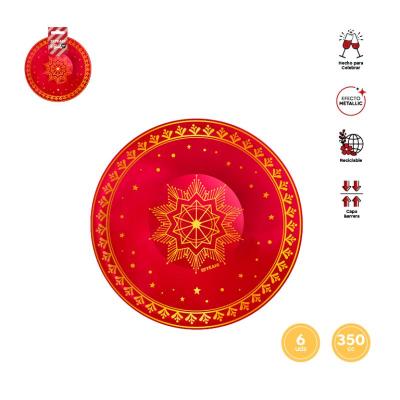 BOL REDONDO BORDADO NAVIDAD 350 CC CARTON 6 UDS