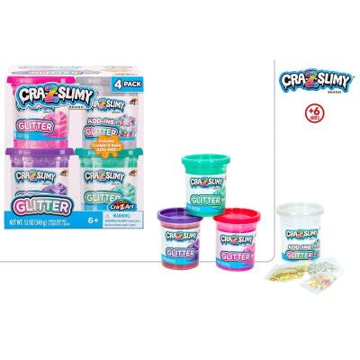 SET 4 BOTES SLIMY GLITTER CRA-Z-SLIMY