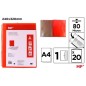 CARPETA 20 FUNDAS CON ESPIRAL TRANSLUCIDA ROJO