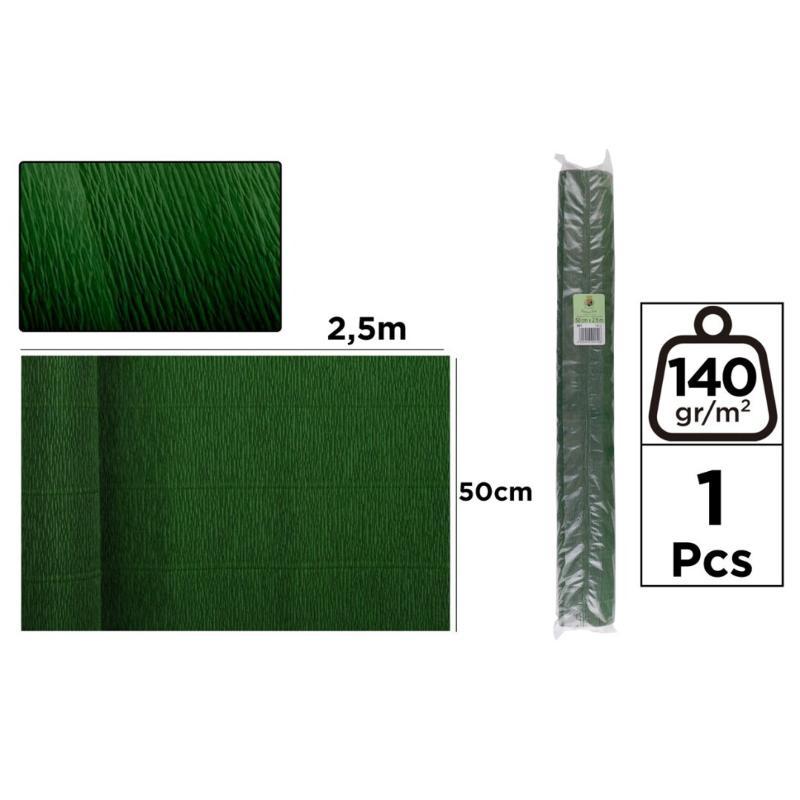 PAPEL CREPE FLORIST 140G.50*250 CM VERDE