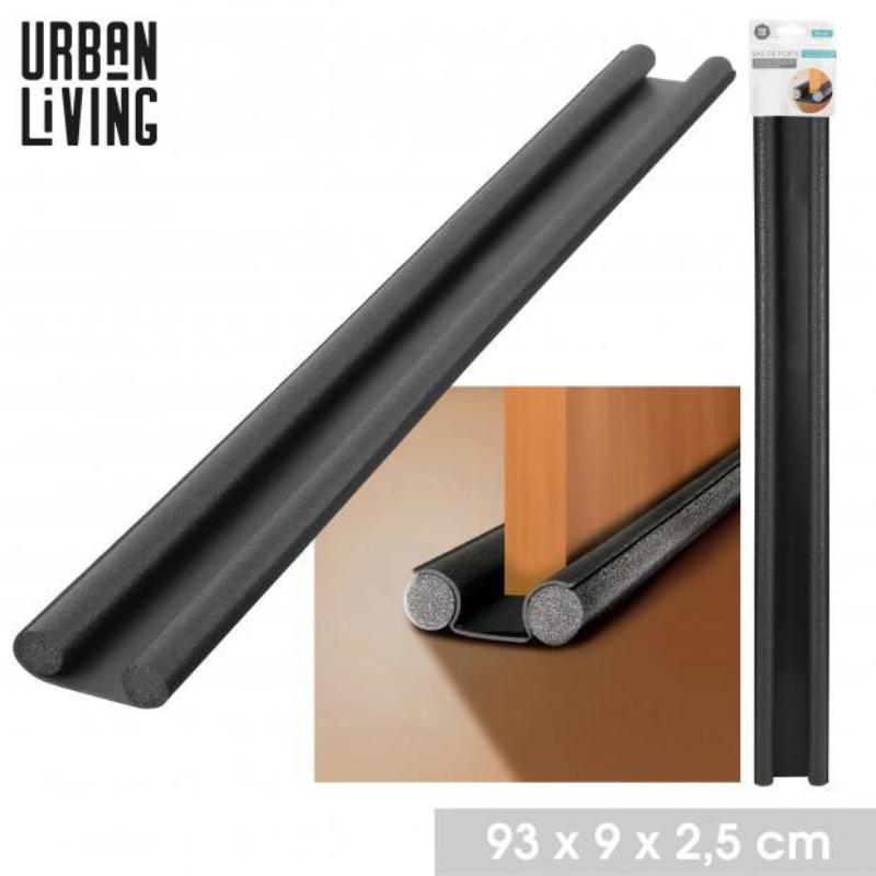 Burlete De Puerta De 95 Cm (negro) Parte Inferior De Puerta Antifrío De Un Solo Lado Con Sello Autoadhesivo, Protección Contra Corrientes De Aire Y Ruido, Tira De Sellado De Puerta Para