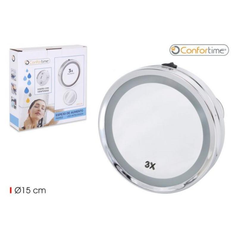 ESPEJO AUMENTO LED VENTOSAS PARED