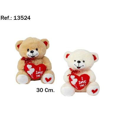 OSO CORAZON I LOVE YOU 30 CM 2 COL