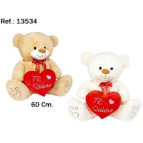 OSO CORAZON TE QUIERO ROSA 60 CM 2 COLORES