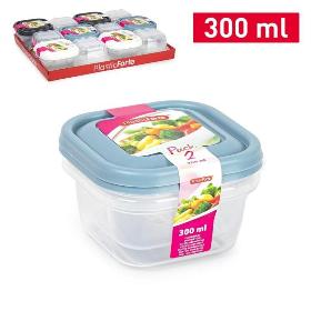 SET 2 FIAMBRERAS CUADRADAS PLASTICO 300 ML. SURTIDO COLORES BAG