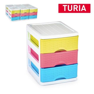 CAJONERA TURIA MIMBRE BLANCOLOR DE PLASTICO 14X17X17 CM.
