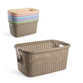 CESTA ROPA PLASTICO  RATTAN 35 L. 35.5X53.5 CM. SURTIDO COLORES