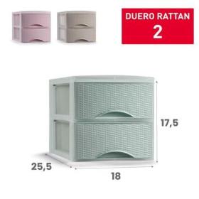 CAJONERA PLASTICO DUERO RATTAN 2 CAJONES SURTIDO COLORES VRM
