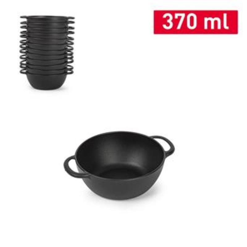 CAZUELA PLASTICO TASTY REDONDA NEGRO 370 ML.