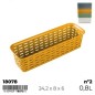BANDEJA MULTIUSOS RECTANGULAR Nº2 RATTAN LINE 0.8 L DISPONIBLE EN AZUL, AMARILLO, MARFIL Y VERDE