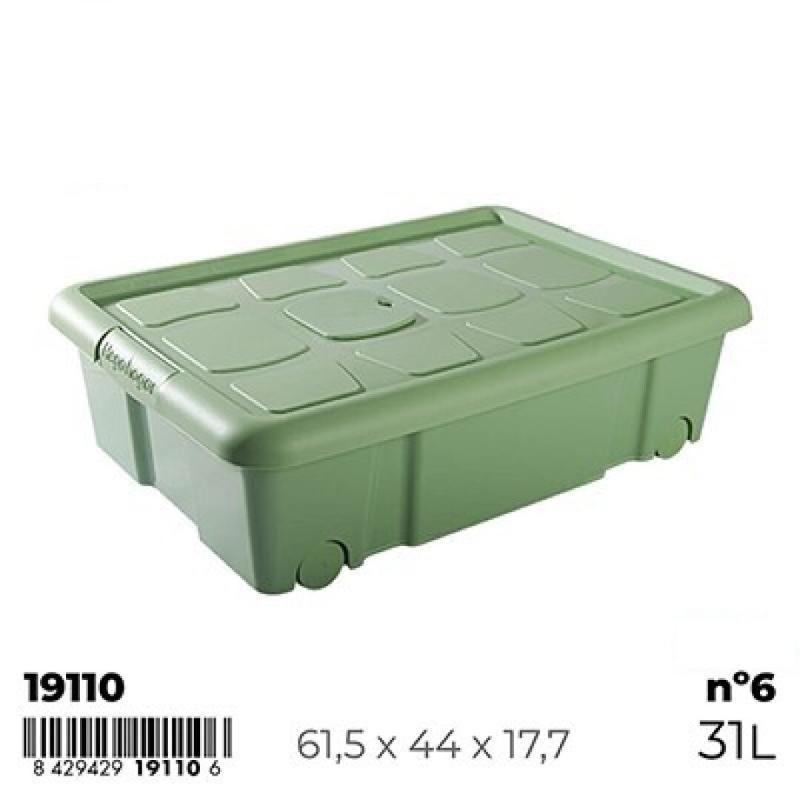 CAJA Nº6 NEW BOX CON CIERRES ANTIPOLILLA Y RUEDAS 31 L