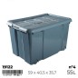 CAJA Nº4 NEW BOX CON CIERRES ANTIPOLILLA Y RUEDAS 55 L GRIS