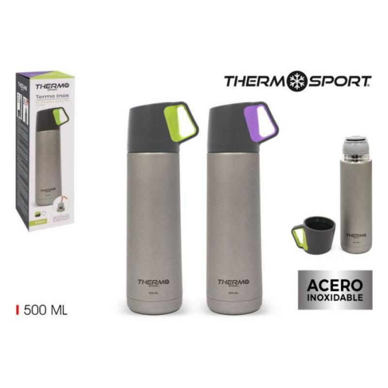 TERMO INOX MATE 500 ML CON TAZA THERMOSPORT