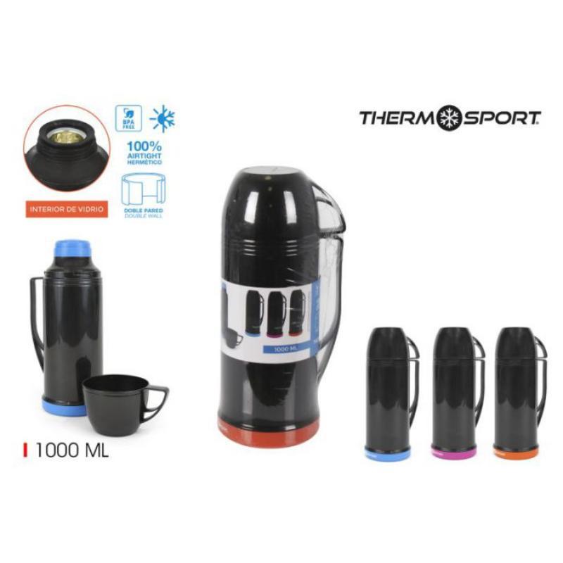 TERMO PLAST C/TAZA 1 L O/P/B THERMOSPORT